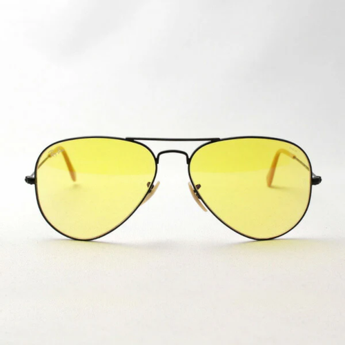 Aviador Negro con Lente Amarillo