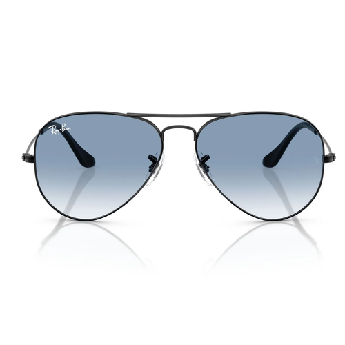 Aviador clasico negro con lente azul