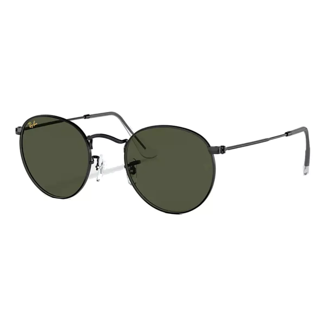 Round Metal Negro con Lente Verde