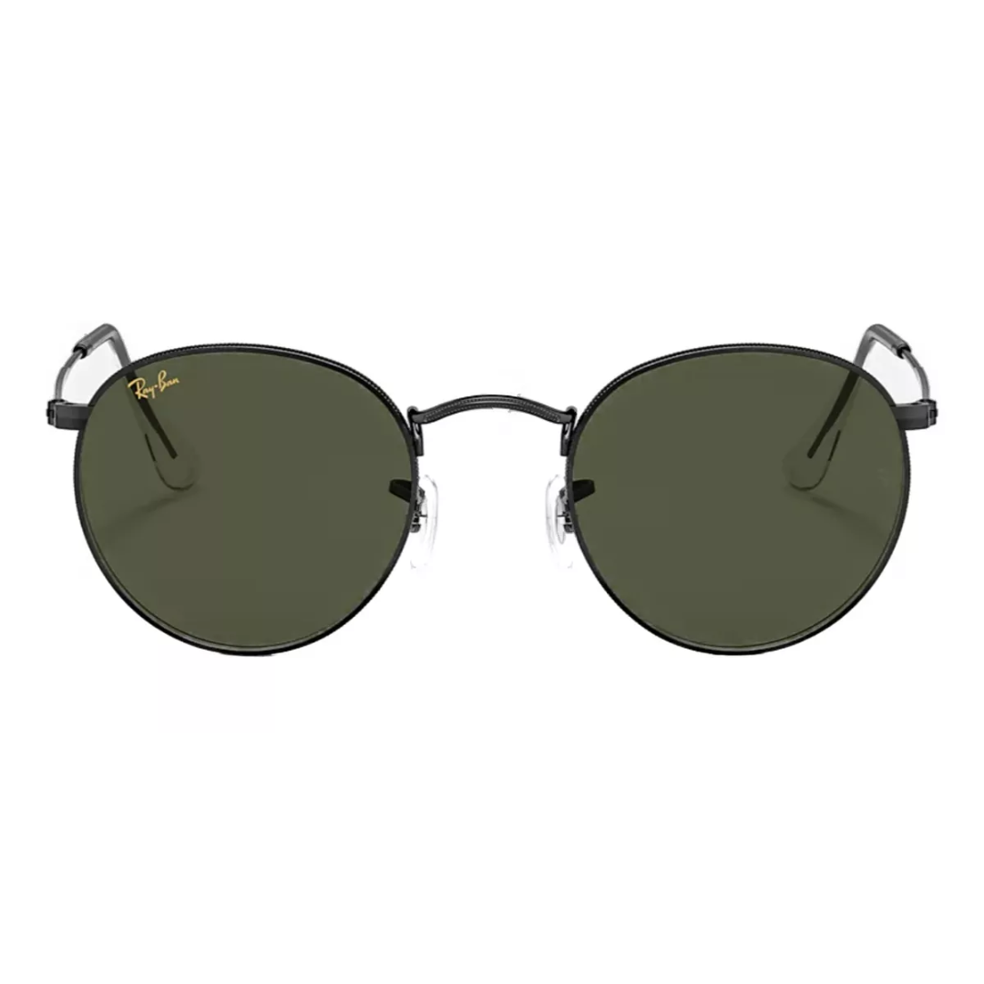 Round Metal Negro con Lente Verde