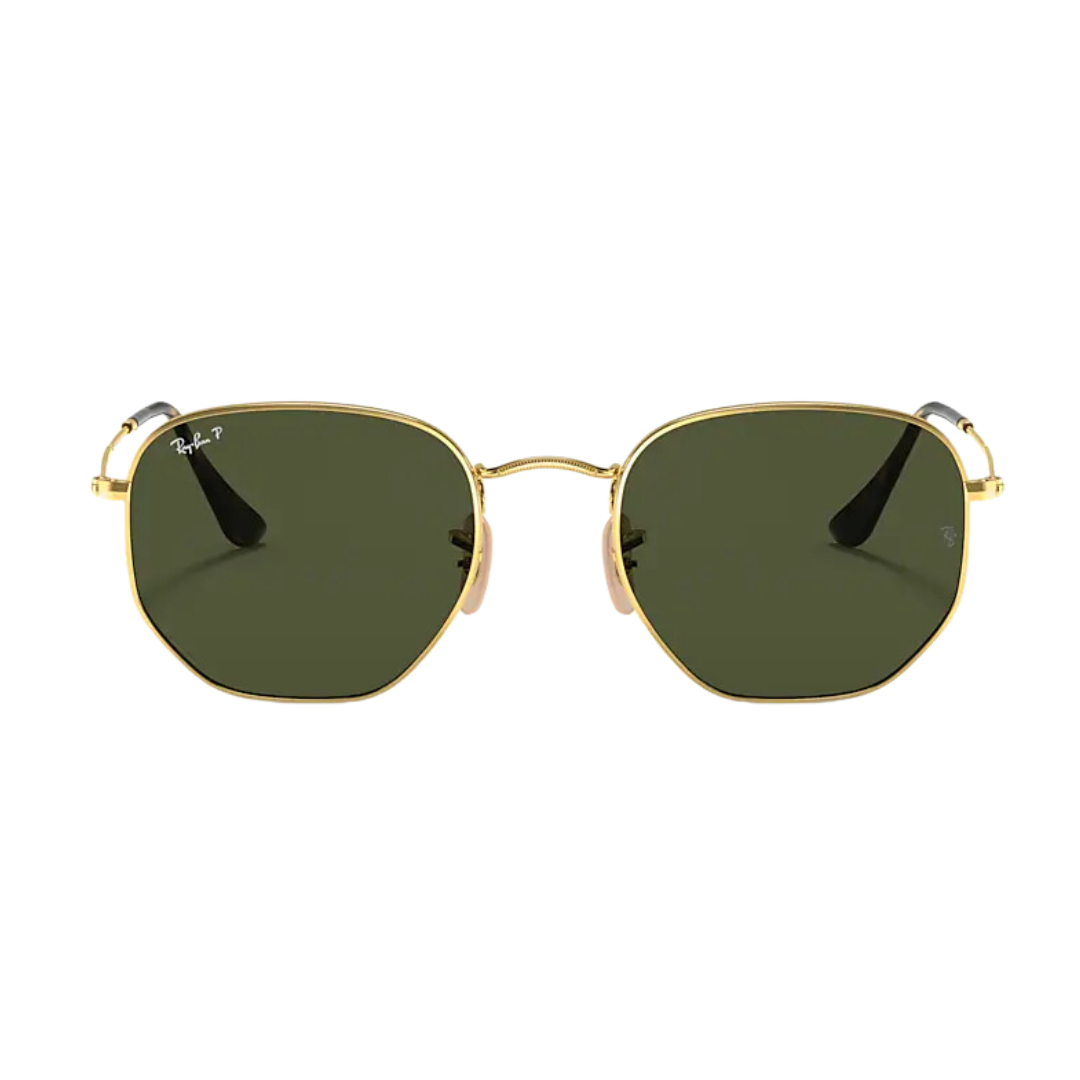 Round Metal Hexagonal Dorado/Verde Liso
