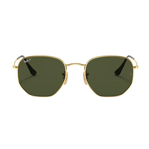 Round Metal Hexagonal Dorado/Verde Liso