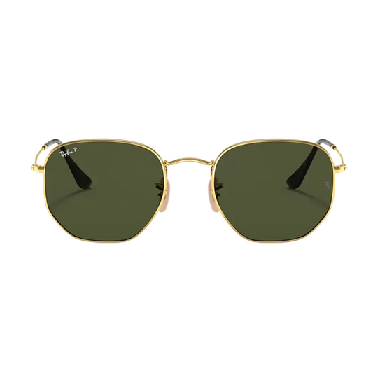 Round Metal Hexagonal Dorado/Verde Liso