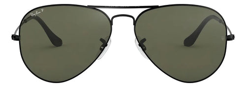 Aviador clasico negro con lente verde