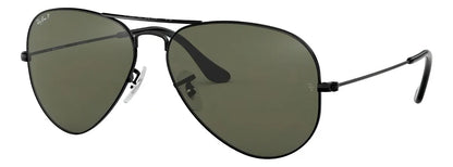 Aviador clasico negro con lente verde
