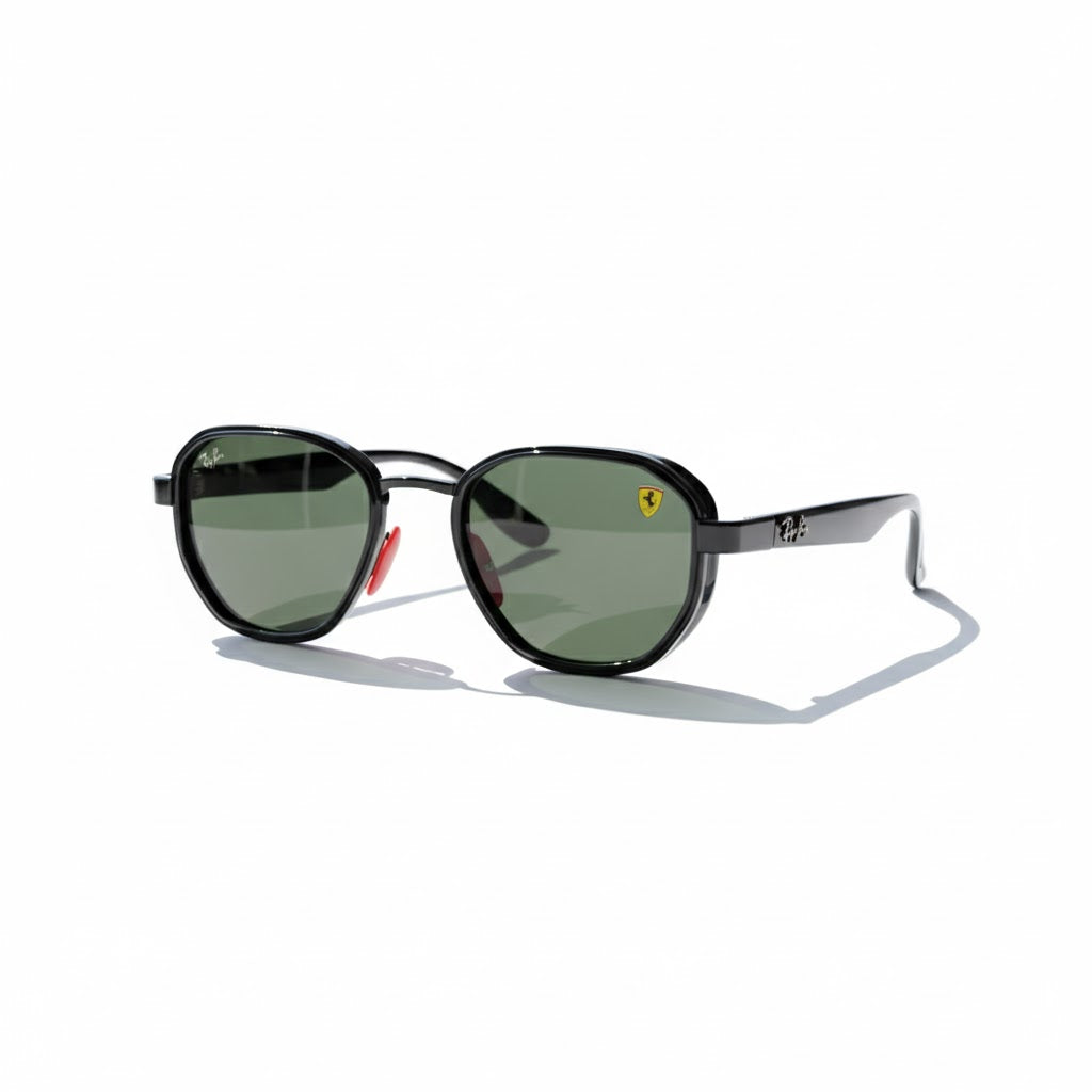 Ferrari Gunmetal Negro/Verde patilla punta roja